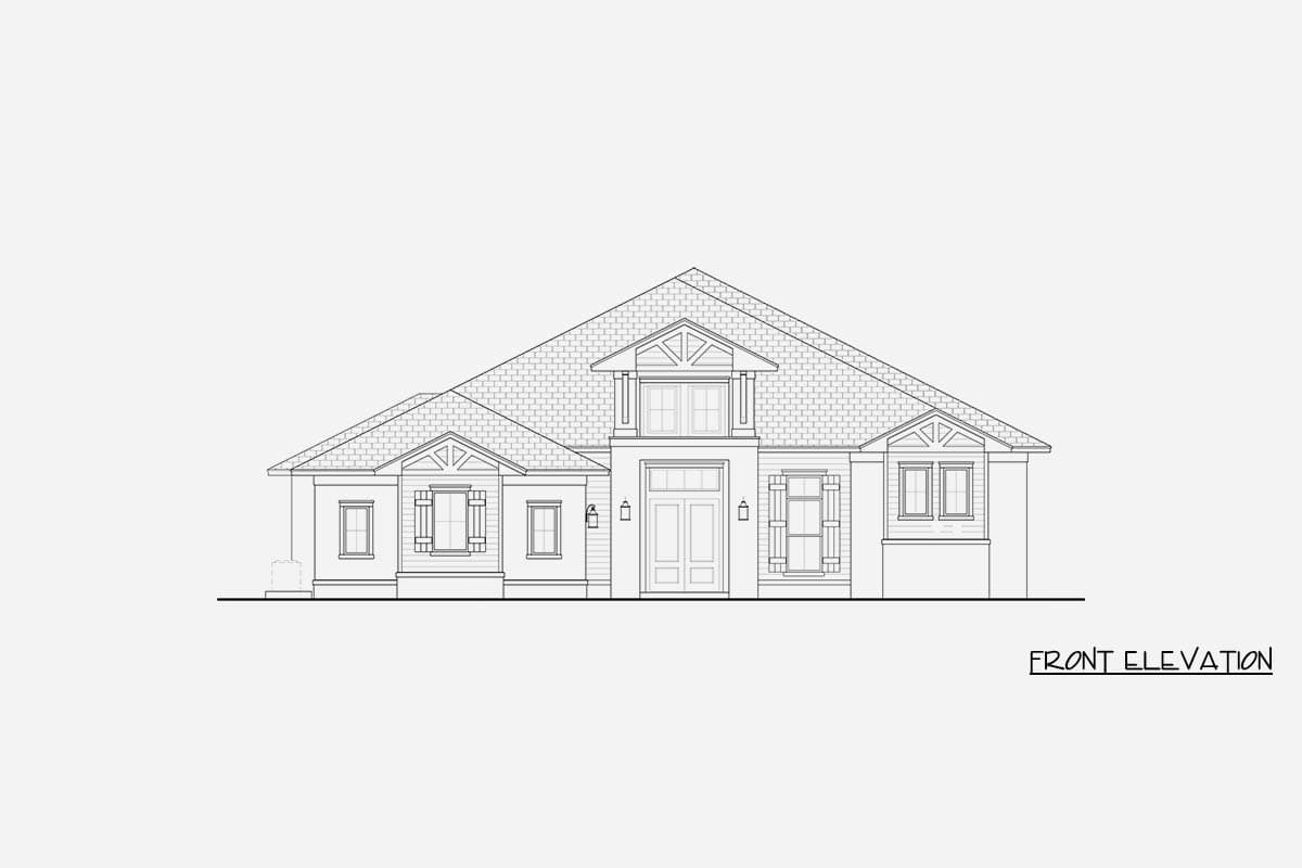 Plan 65809BS: Modern Florida House Plan with 4 Bedrooms and Courtyard Garage - Image #2 - Contemporary, Florida-Style, Modern