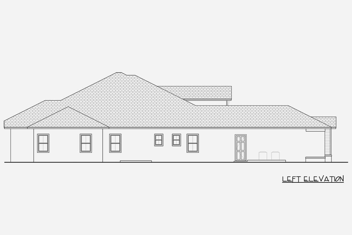 Plan 65809BS: Modern Florida House Plan with 4 Bedrooms and Courtyard Garage - Image #3 - Contemporary, Florida-Style, Modern
