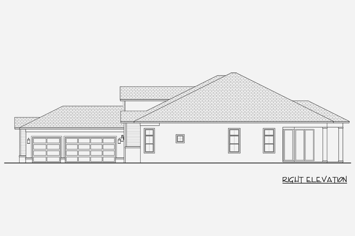 Plan 65809BS: Modern Florida House Plan with 4 Bedrooms and Courtyard Garage - Image #5 - Contemporary, Florida-Style, Modern