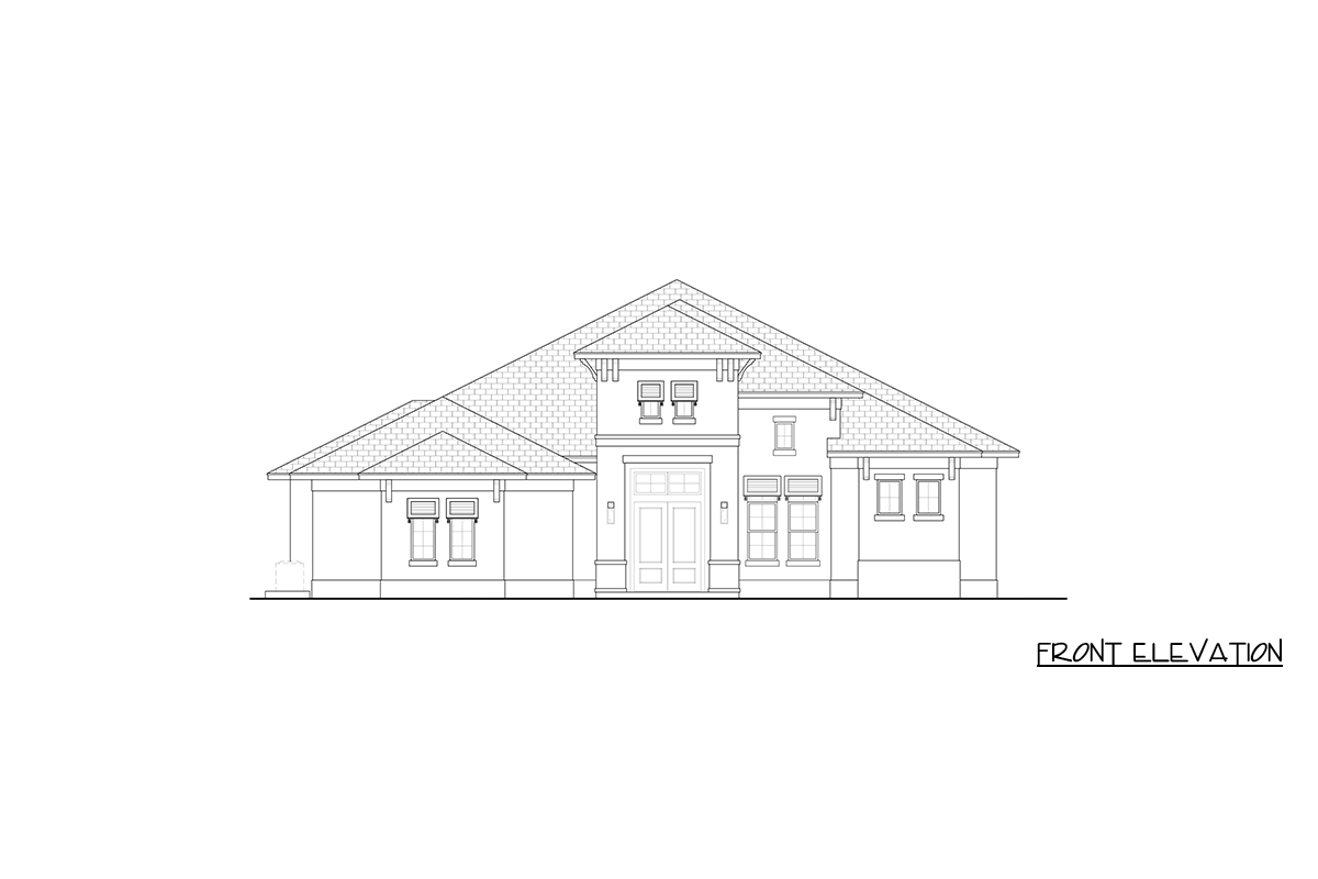 Plan 65810BS: Contemporary Transitional House Plan with 4 Bedrooms and Courtyard Entry - Image #2 - Contemporary, Florida-Style, Transitional