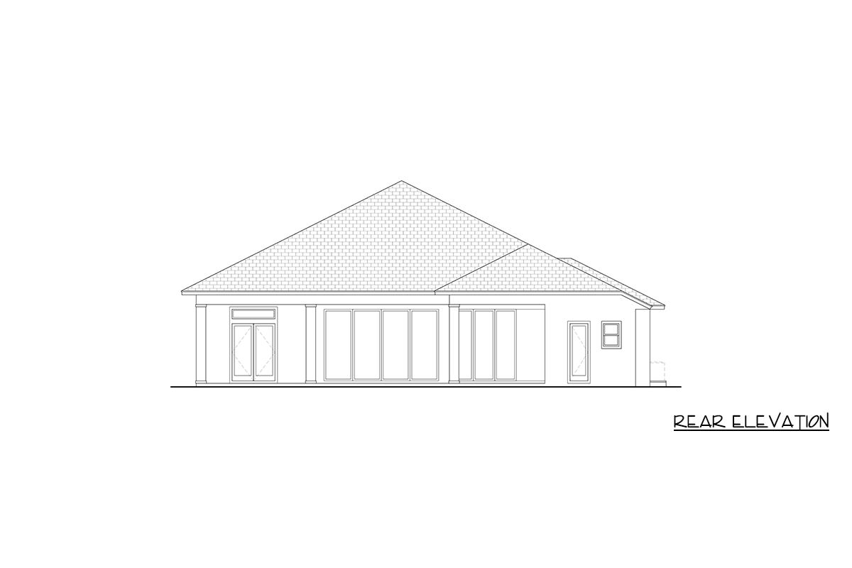 Plan 65810BS: Contemporary Transitional House Plan with 4 Bedrooms and Courtyard Entry - Image #4 - Contemporary, Florida-Style, Transitional