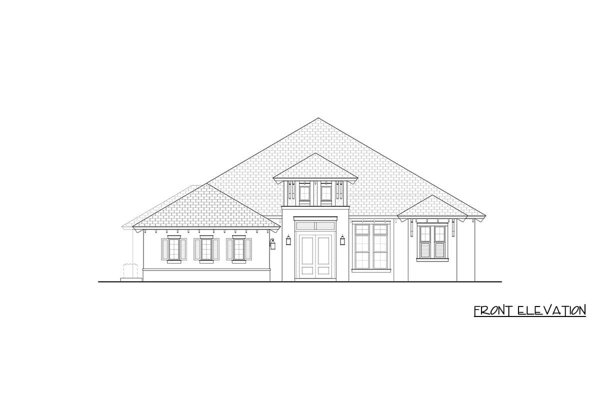 Plan 65812BS: Contemporary Florida Style House Plan with 4 Bedrooms and 3-Car Garage - Image #2 - Contemporary, Florida-Style