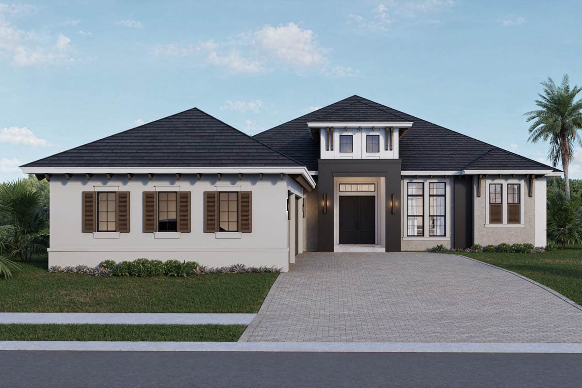 Plan image - 65812BS:Contemporary Florida Style House Plan with 4 Bedrooms and 3-Car Garage