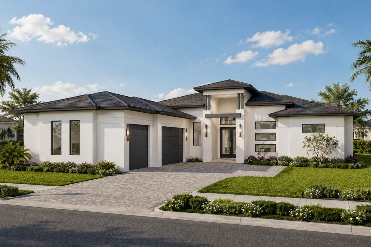 Plan image - 65817BS:Coastal Contemporary House Plan with 3 Bedrooms and 3-Car Garage