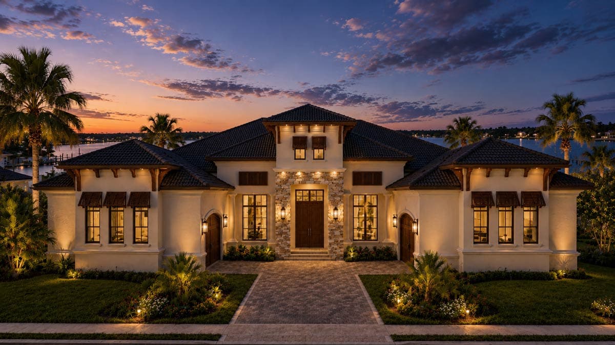 Plan 65822BS: Luxurious Coastal House Plan with Four Bedrooms and Four-Car Garage - Image #2 - Coastal, Contemporary