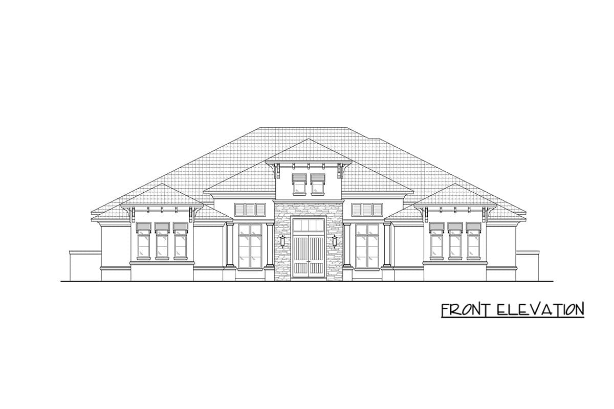 Plan 65822BS: Luxurious Coastal House Plan with Four Bedrooms and Four-Car Garage - Image #3 - Coastal, Contemporary