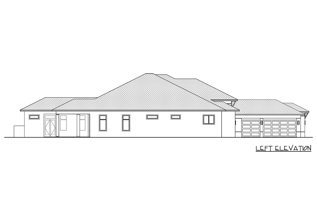 Plan 65824BS: Contemporary Four-Bedroom House Plan with Three-Car Courtyard Garage - Image #3 - Contemporary, Modern