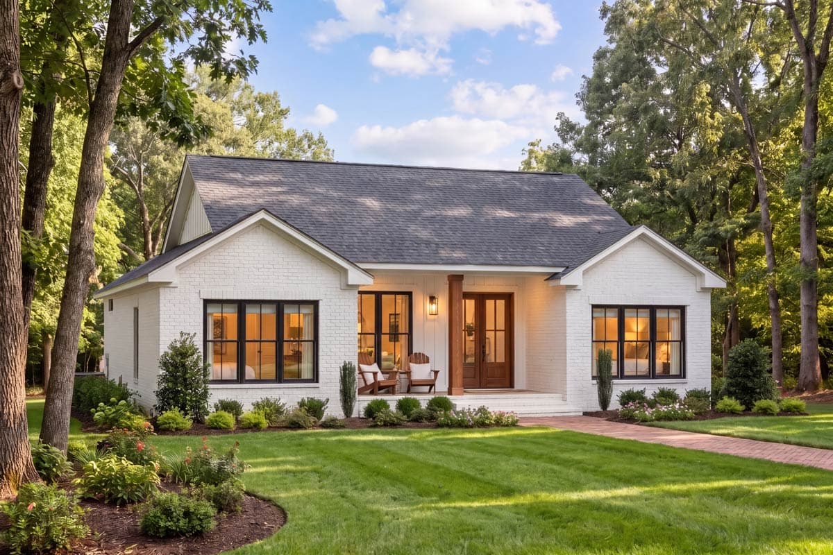 Plan image - 52055HZ:Efficient 3-Bed Modern Farmhouse Plan Under 1500 Sq Ft