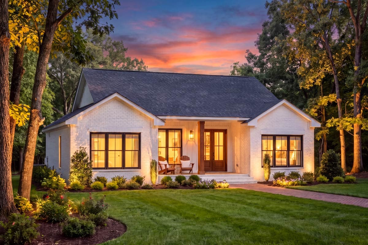 Plan 52055HZ: Efficient 3-Bed Modern Farmhouse Plan Under 1500 Sq Ft - Image #3 - Modern Farmhouse, New American, Ranch, Transitional