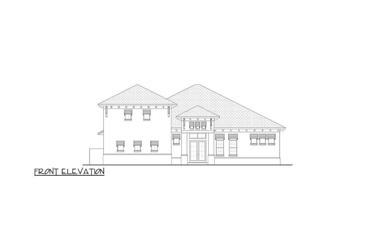 Plan 65828BS: Coastal Florida Style House Plan with 3 Bedrooms and Courtyard Entry - Image #3 - Coastal, Contemporary, Florida-Style