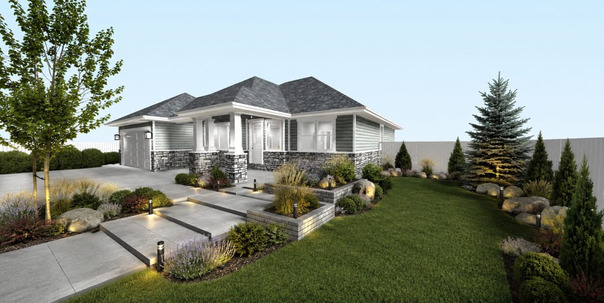 Plan 61766UT: Craftsman Ranch House Plan with Three Bedrooms and Two-Car Garage - Image #3 - Craftsman, Ranch