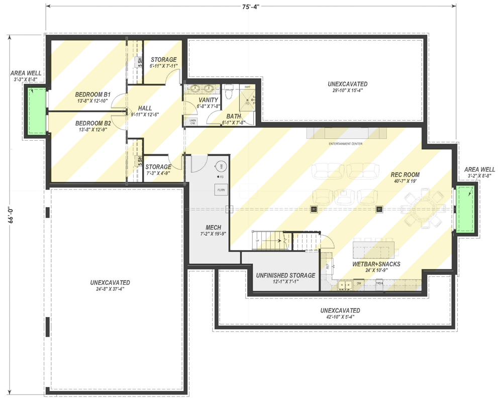 Plan 64572SC: 3-Bed Modern Farmhouse with Private Master Suite - Floor Plan - Image #8 - Country, Farmhouse, Modern Farmhouse, Ranch