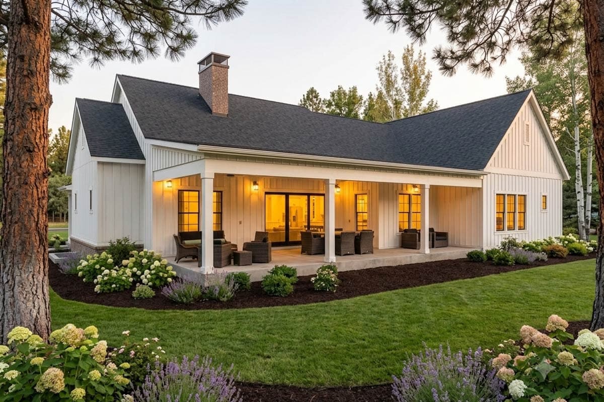 Plan 64572SC: 3-Bed Modern Farmhouse with Private Master Suite - Image #2 - Country, Farmhouse, Modern Farmhouse, Ranch