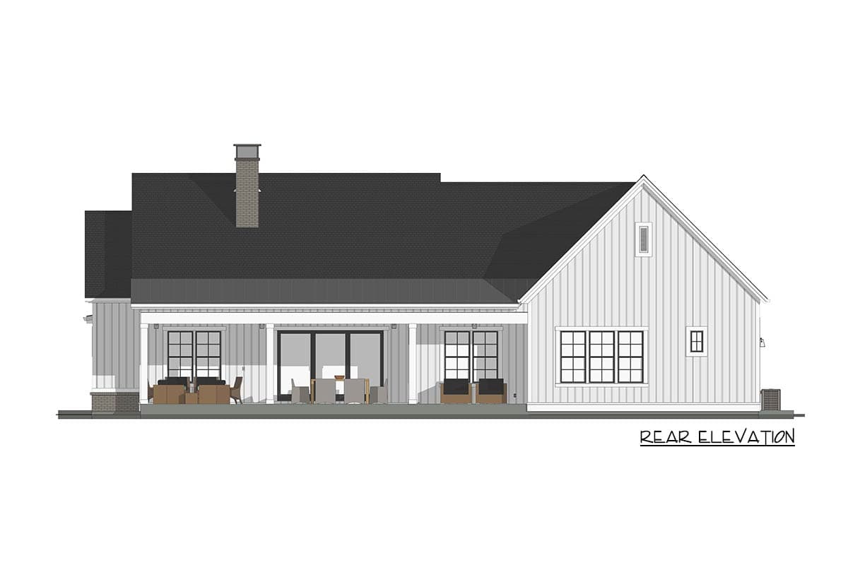 Plan 64572SC: 3-Bed Modern Farmhouse with Private Master Suite - Image #5 - Country, Farmhouse, Modern Farmhouse, Ranch