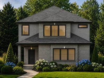 Traditional Country House Plan with Four Bedrooms and Two-Car Garage