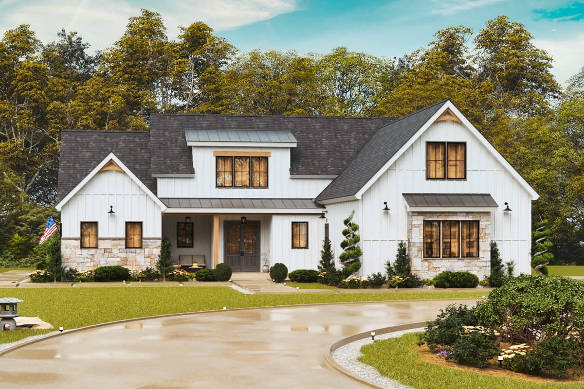 Plan image - 25992GE:Modern Farmhouse House Plan with 3 Bedrooms and Two-Car Garage