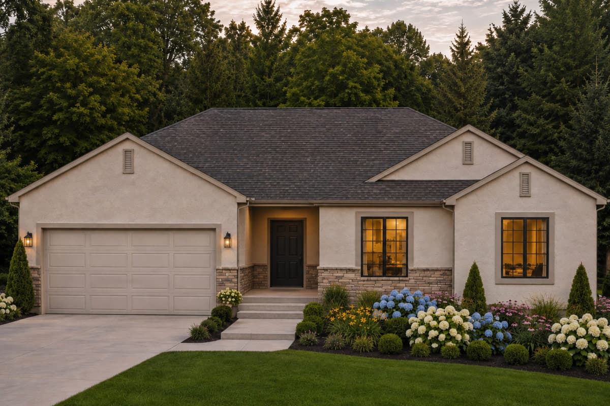 Plan image - 849145PGE:Contemporary Ranch House Plan with Three Bedrooms and Two-Car Garage
