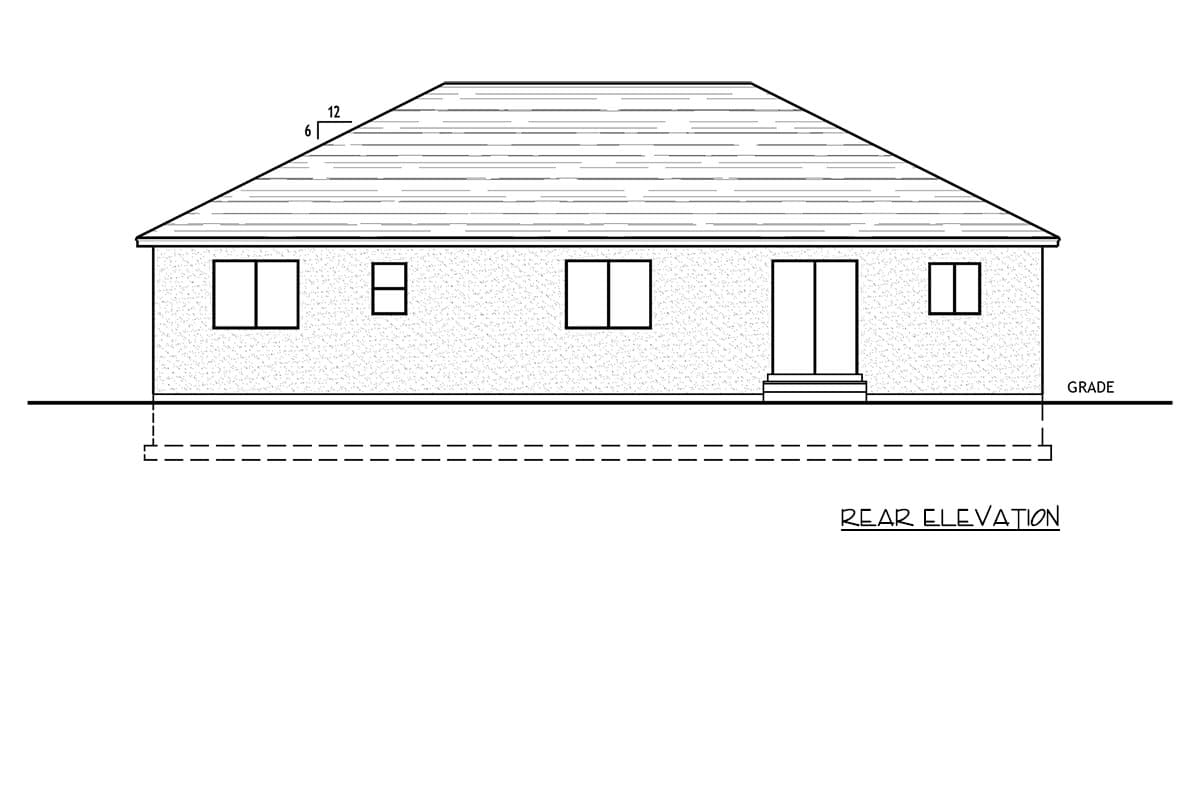 Plan 849145PGE: Contemporary Ranch House Plan with Three Bedrooms and Two-Car Garage - Image #5 - Craftsman, Ranch, Traditional