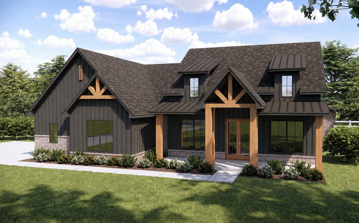 Plan 880023HLN: Modern Farmhouse House Plan with 3-4 Bedrooms and Spacious Covered Porches - Image #2 - Country, Craftsman, Modern Farmhouse, New American, Transitional