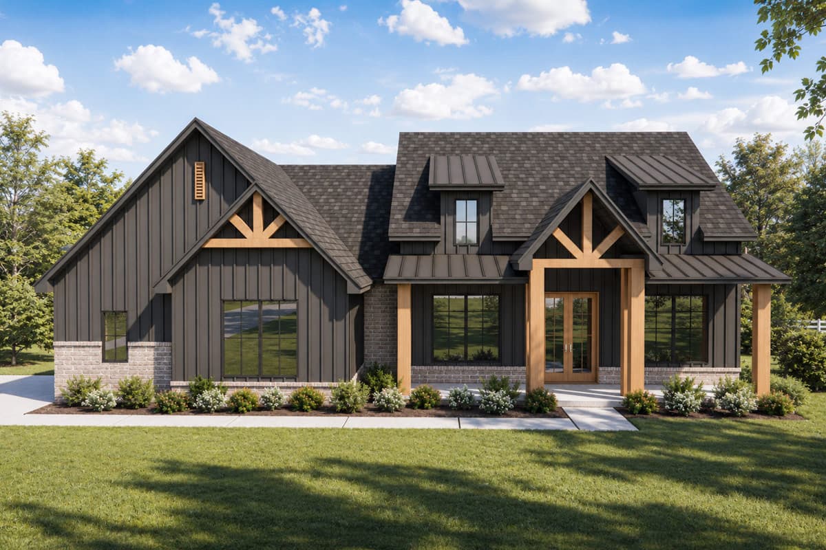Plan image - 880023HLN:Modern Farmhouse House Plan with 3-4 Bedrooms and Spacious Covered Porches