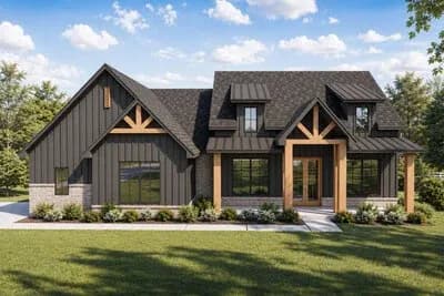 Modern Farmhouse House Plan with 3-4 Bedrooms and Spacious Covered Porches