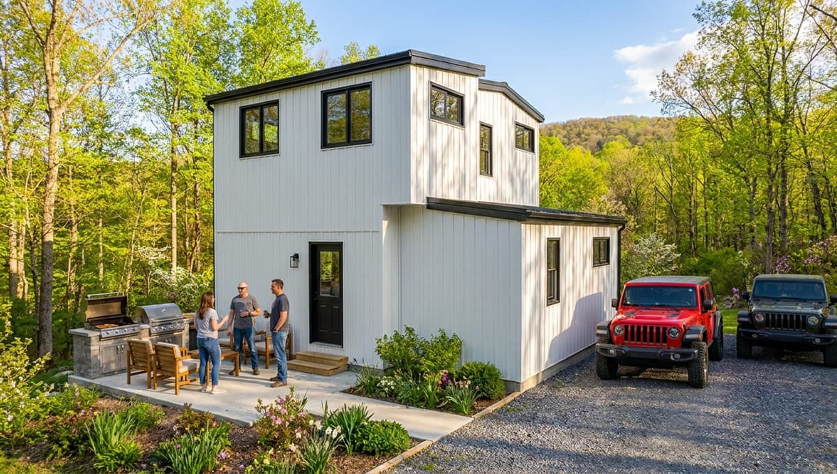 Plan 431008BOX: Compact Modern Two-Bedroom House Plan with Rooftop Deck - Image #2 - Contemporary, Modern, Transitional