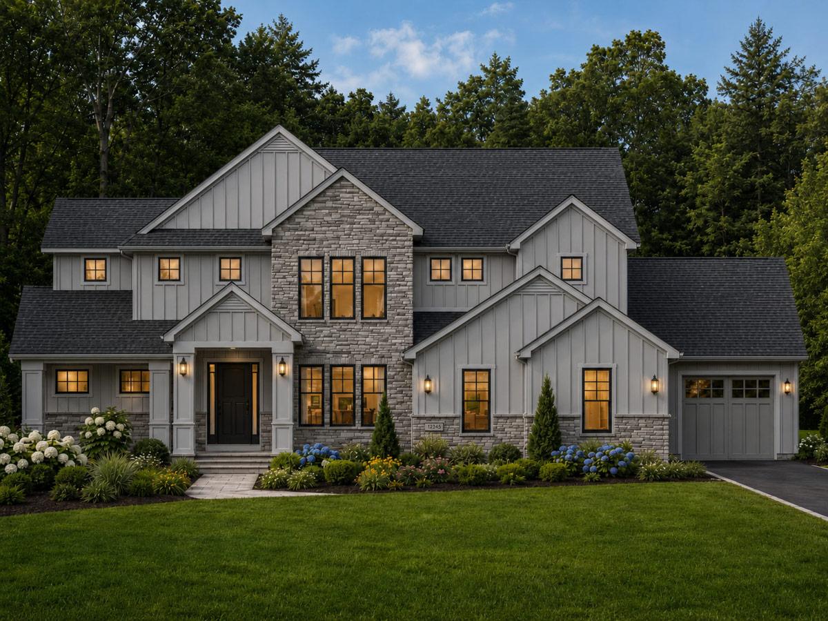 Plan 849147PGE: New American Farmhouse House Plan with 5 Bedrooms and 3-Car Garage - Image #2 - Craftsman, Farmhouse, Modern Farmhouse, New American, Traditional