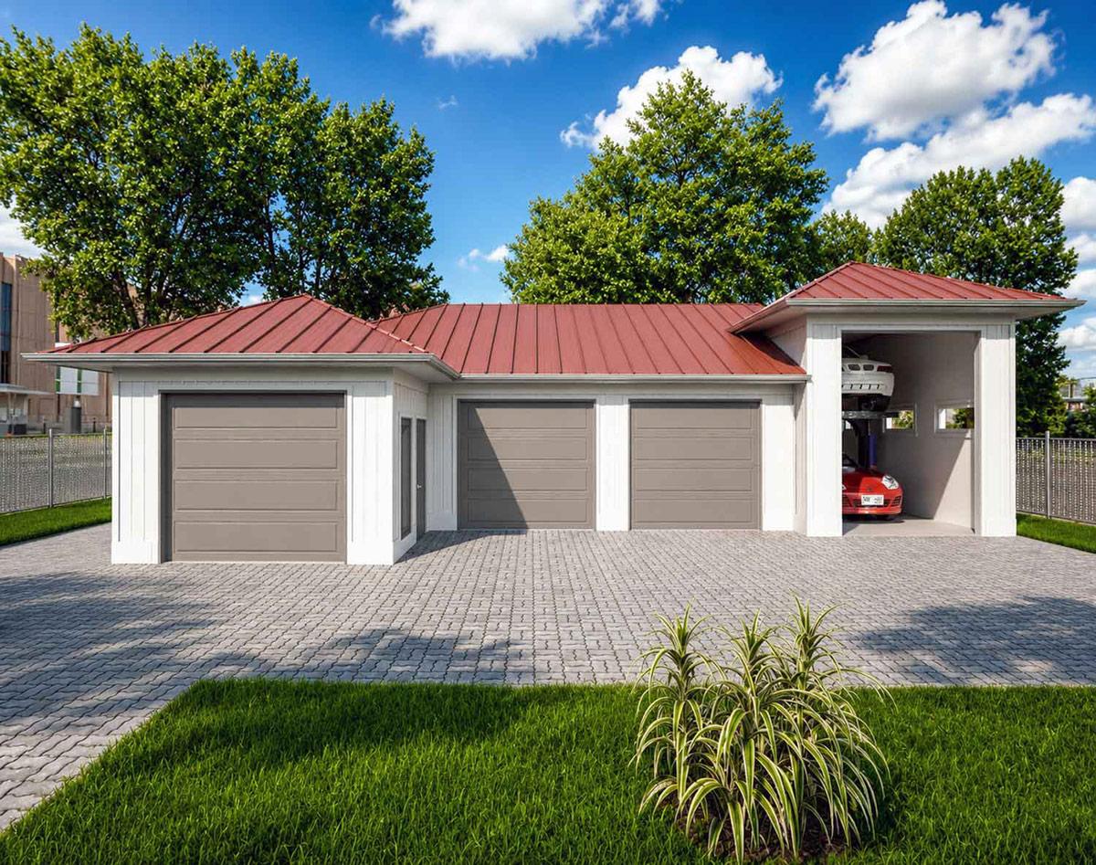 Plan 147076RML: Craftsman Style RV Garage Plan with Dedicated Workshop Space - Image #2 - Craftsman