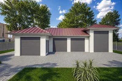 Craftsman Style RV Garage Plan with Dedicated Workshop Space