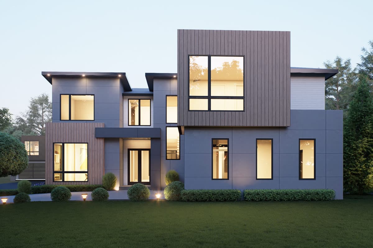 Plan 666314RAF: Contemporary Modern House Plan with 5 Bedrooms and Courtyard Entry - Image #2 - Contemporary, Modern, Northwest