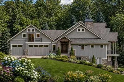 Five Bedroom New American House Plan with Dual Master Suites