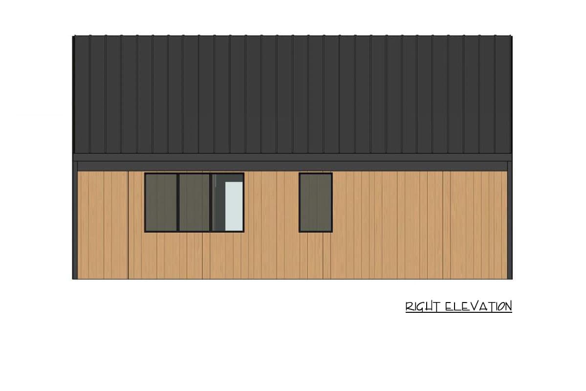 Plan 421046HFC: Contemporary Scandinavian Cabin ADU Plan with One Bedroom and Vaulted Ceilings - Image #5 - A-Frame, Cabin, Contemporary, Scandinavian