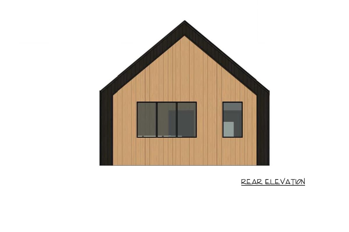 Plan 421046HFC: Contemporary Scandinavian Cabin ADU Plan with One Bedroom and Vaulted Ceilings - Image #4 - A-Frame, Cabin, Contemporary, Scandinavian