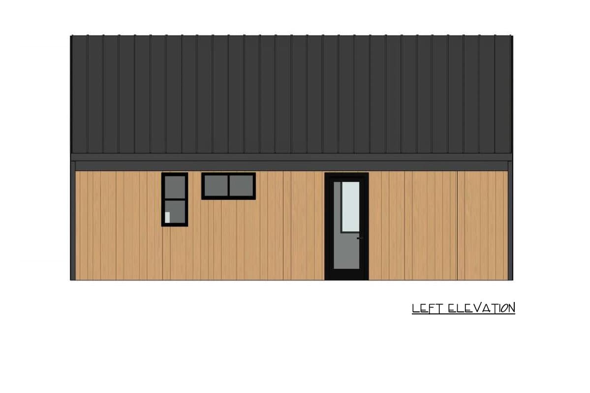 Plan 421046HFC: Contemporary Scandinavian Cabin ADU Plan with One Bedroom and Vaulted Ceilings - Image #3 - A-Frame, Cabin, Contemporary, Scandinavian