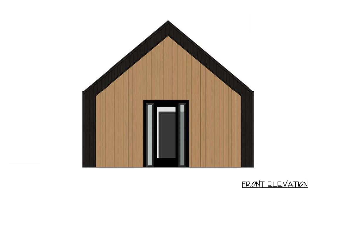 Plan 421046HFC: Contemporary Scandinavian Cabin ADU Plan with One Bedroom and Vaulted Ceilings - Image #2 - A-Frame, Cabin, Contemporary, Scandinavian
