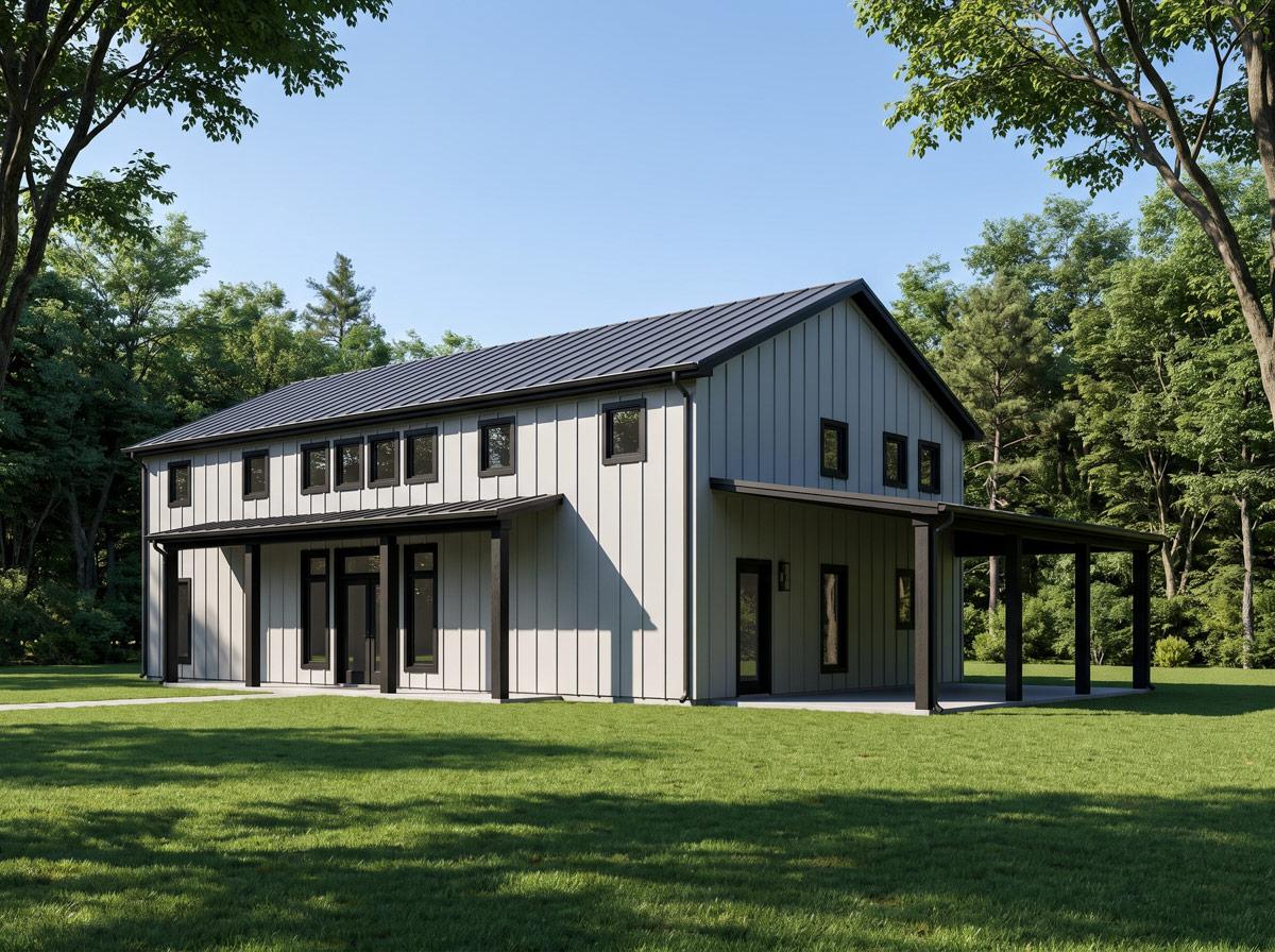 Plan 125014LEW: Modern Barndominium House Plan with 4 Bedrooms and Two-Story Great Room - Image #3 - Barndominium, Country, Modern Farmhouse, New American