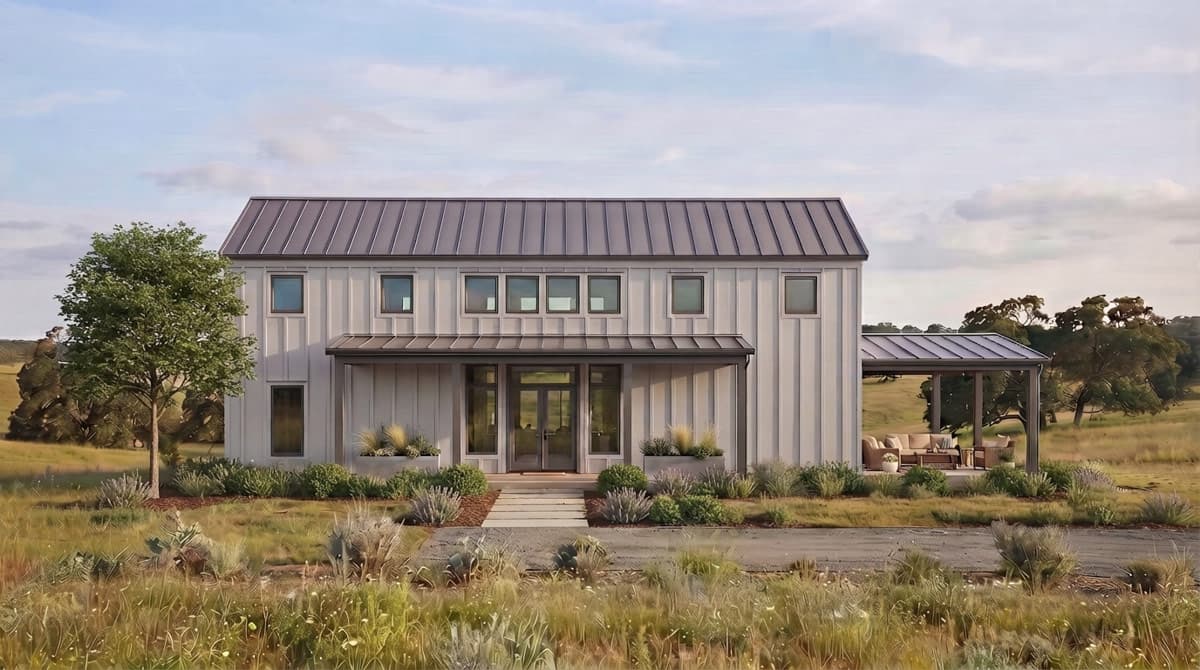 Plan 125014LEW: Modern Barndominium House Plan with 4 Bedrooms and Two-Story Great Room - Image #8 - Barndominium, Country, Modern Farmhouse, New American
