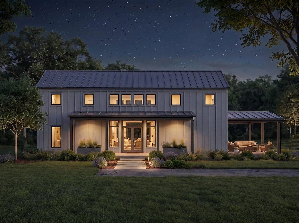 Plan 125014LEW: Modern Barndominium House Plan with 4 Bedrooms and Two-Story Great Room - Image #6 - Barndominium, Country, Modern Farmhouse, New American