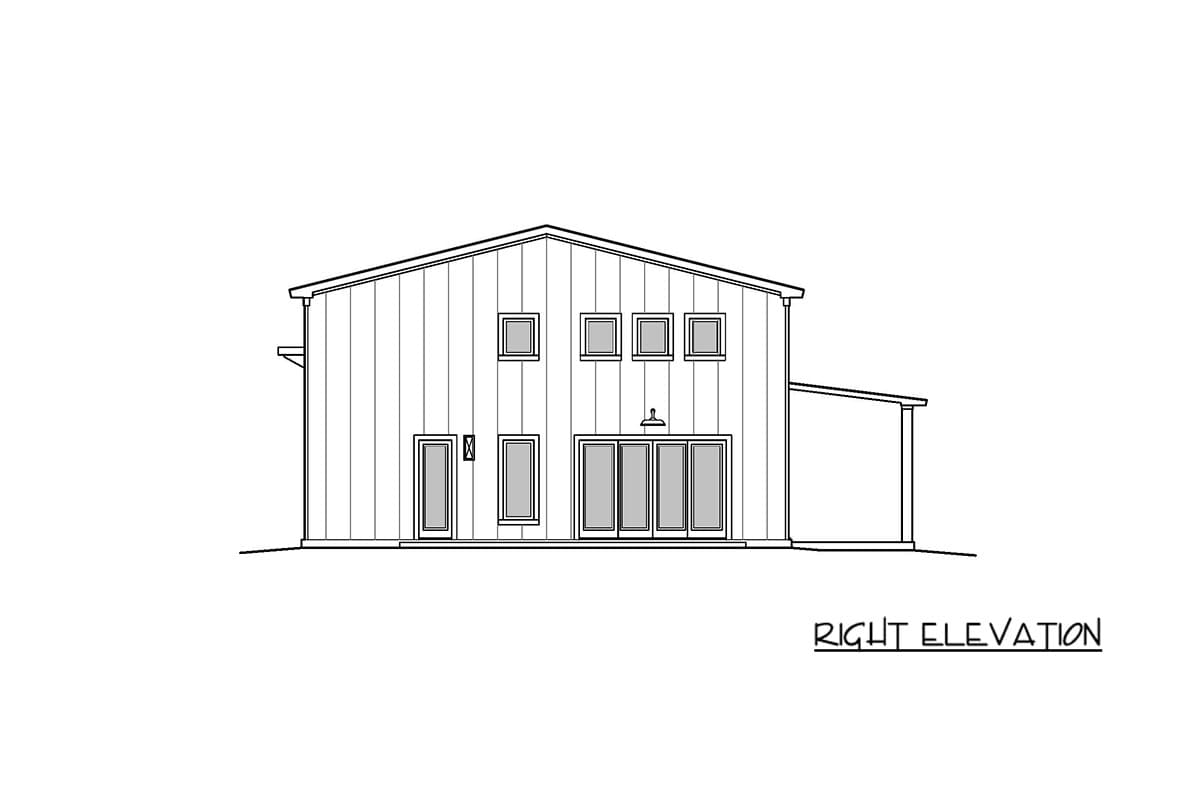 Plan 125014LEW: Modern Barndominium House Plan with 4 Bedrooms and Two-Story Great Room - Image #10 - Barndominium, Country, Modern Farmhouse, New American