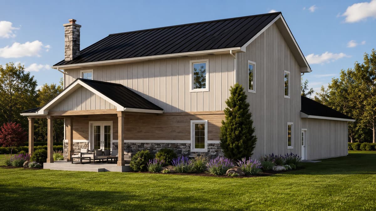 Plan 135458GRA: Barndominium Farmhouse House Plan with Three Car Garage - Image #3 - Barndominium, Country, Craftsman, Farmhouse, Traditional