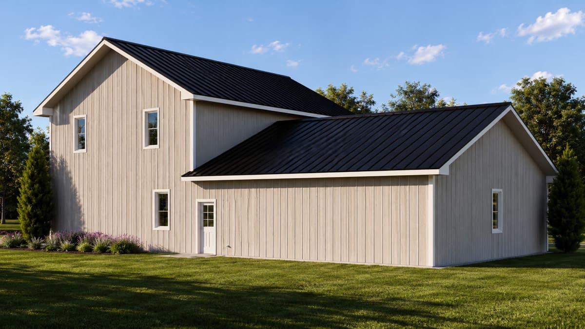 Plan 135458GRA: Barndominium Farmhouse House Plan with Three Car Garage - Image #4 - Barndominium, Country, Craftsman, Farmhouse, Traditional