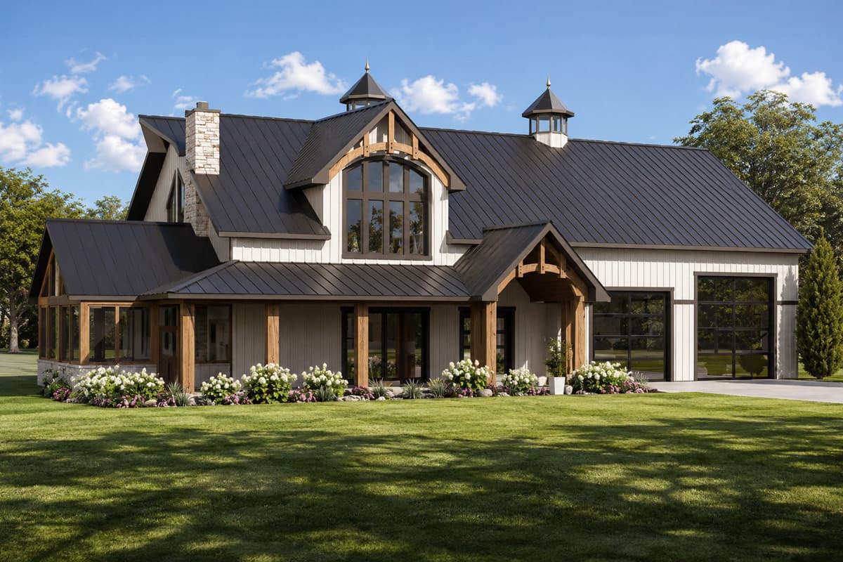 Plan image - 135459GRA:Modern Farmhouse Barndominium House Plan with 3 Bedrooms and 3-Car Garage