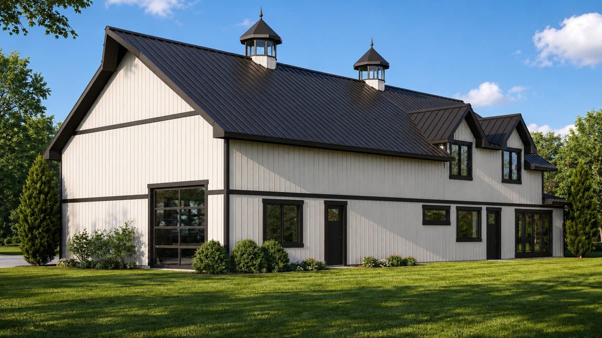 Plan 135459GRA: Modern Farmhouse Barndominium House Plan with 3 Bedrooms and 3-Car Garage - Image #4 - Barndominium, Country, Craftsman, Modern Farmhouse, New American