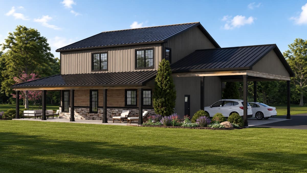 Plan 135460GRA: Modern Farmhouse House Plan with Three Bedrooms and Wraparound Porch - Image #4 - Barndominium, Country, Craftsman, Modern Farmhouse, New American
