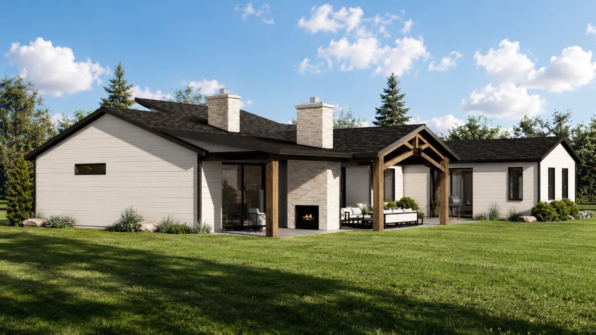 Plan 135461GRA: Modern House Plan with 3-Car Garage and Split Bedrooms - Image #3 - Contemporary, Modern, Northwest, Ranch