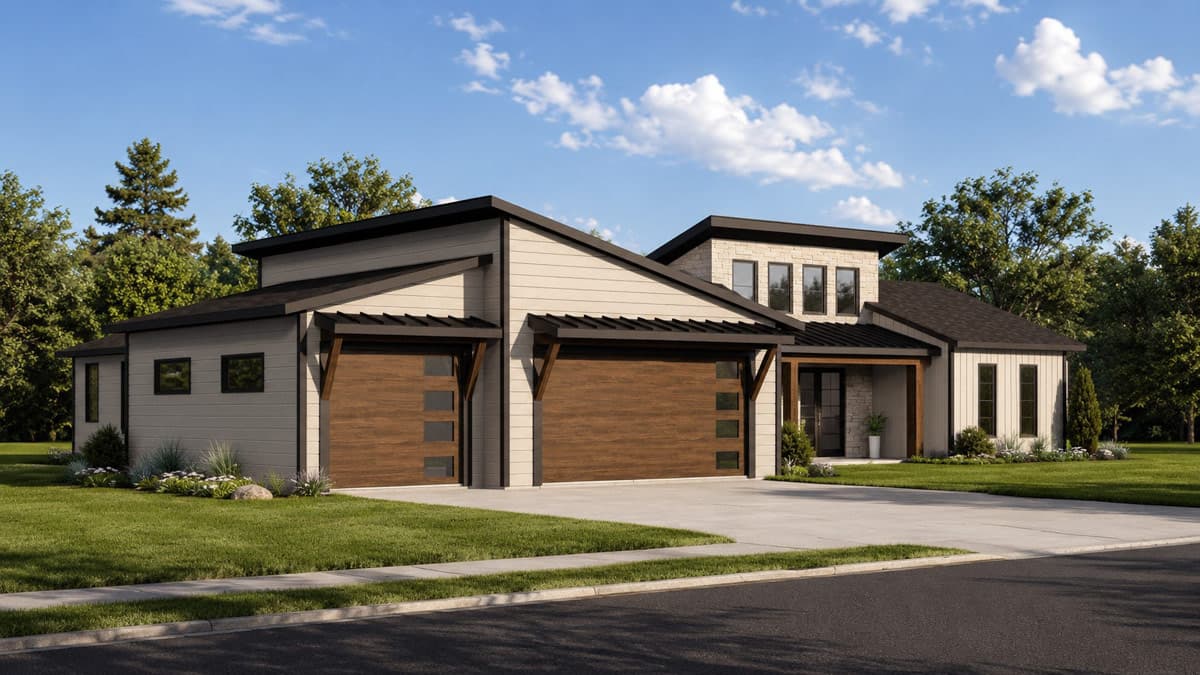 Plan 135461GRA: Modern House Plan with 3-Car Garage and Split Bedrooms - Image #6 - Contemporary, Modern, Northwest, Ranch