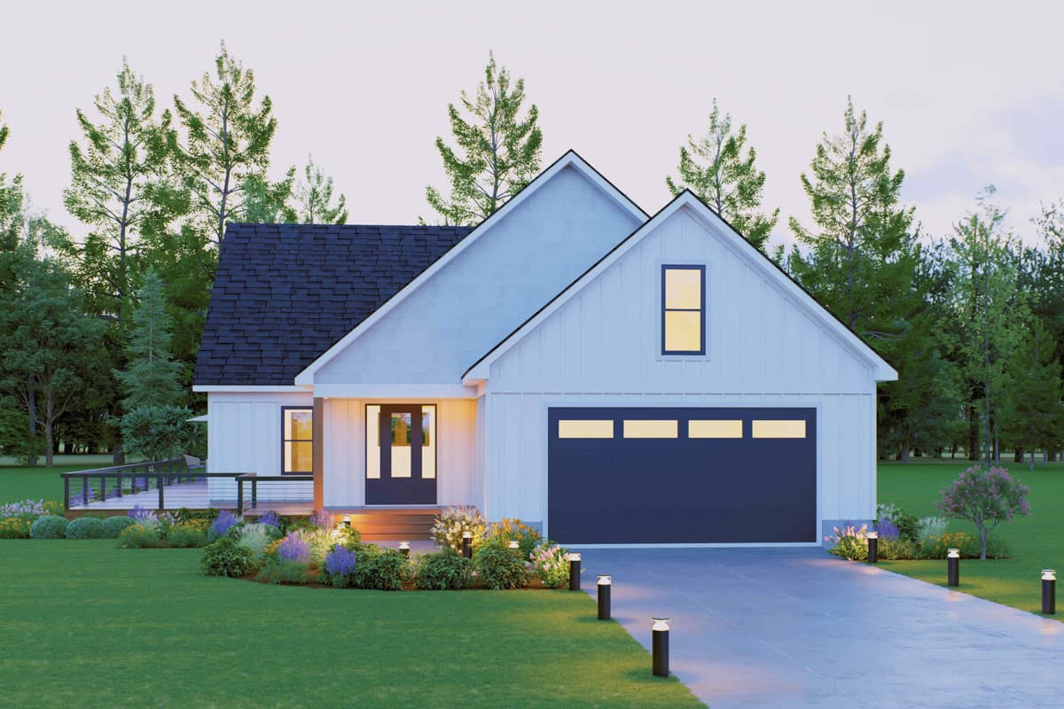 Plan 680696VR: Modern Farmhouse House Plan with 3 Bedrooms and Wraparound Porch - Image #1 - Country, Farmhouse, Modern Farmhouse