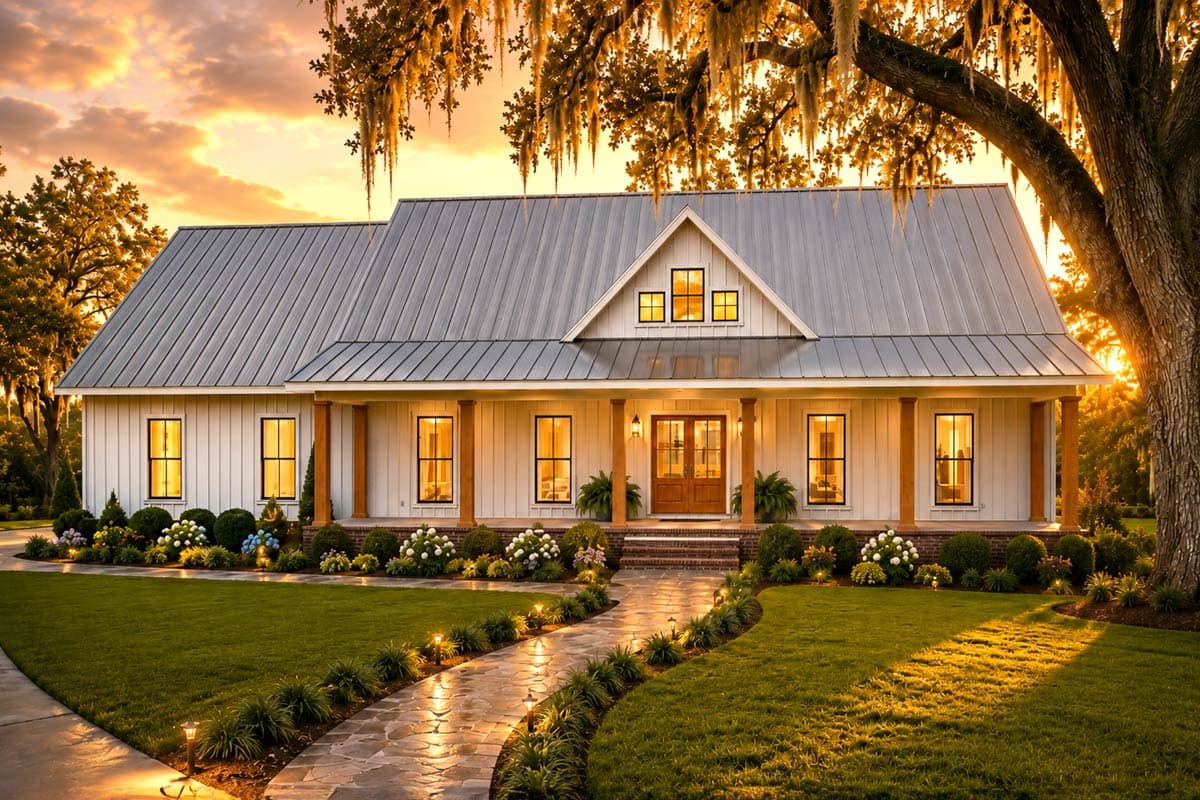 Plan image - 25088DH:Flexible 4-Bed Modern Farmhouse Ranch with Vaulted Cathedral Ceiling in Great Room