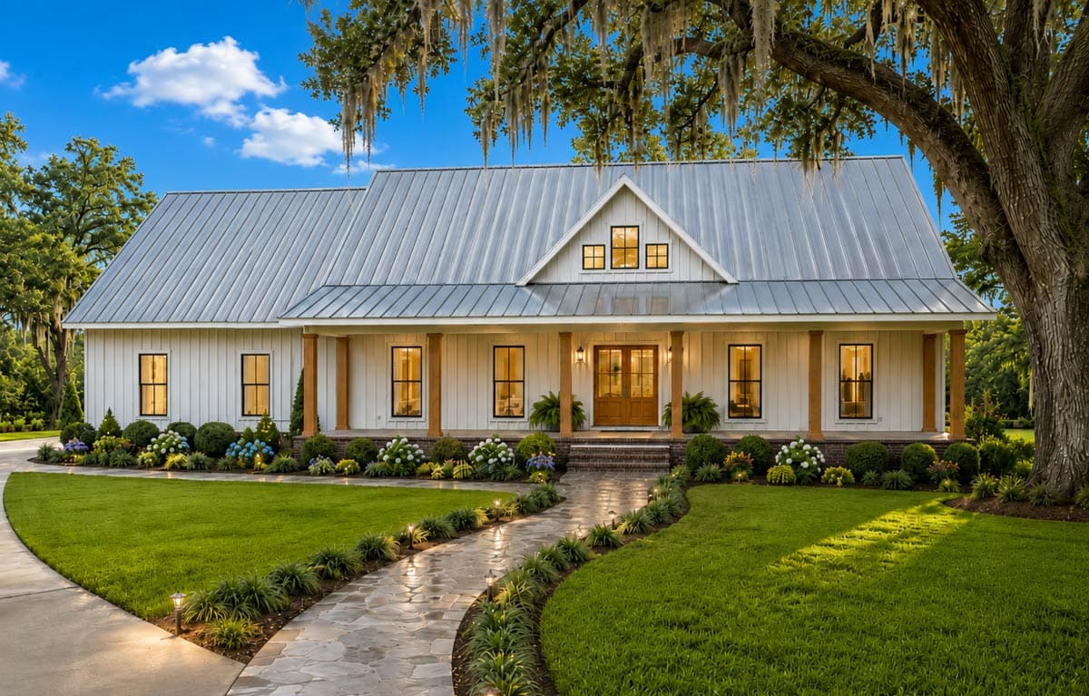Plan 25088DH: Flexible 4-Bed Modern Farmhouse Ranch with Vaulted Cathedral Ceiling in Great Room - Image #4 - Country, Modern Farmhouse, New American, Ranch