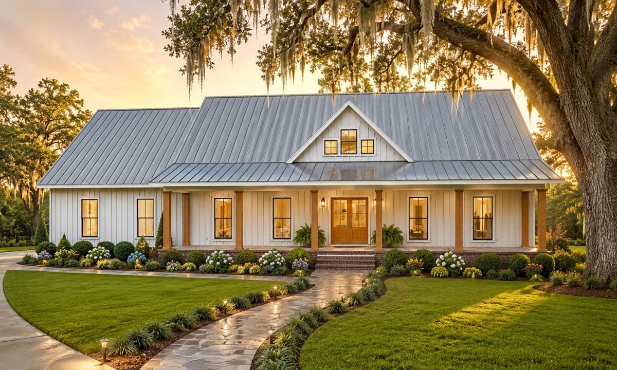 Plan 25088DH: Flexible 4-Bed Modern Farmhouse Ranch with Vaulted Cathedral Ceiling in Great Room - Image #5 - Country, Modern Farmhouse, New American, Ranch